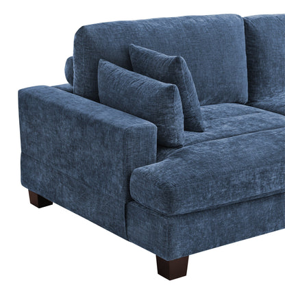 Divano moderno imbottito a 3 posti da 87 pollici, design in ciniglia per soggiorno