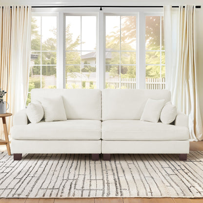 Divano moderno imbottito a 3 posti da 87 pollici, design in ciniglia per soggiorno