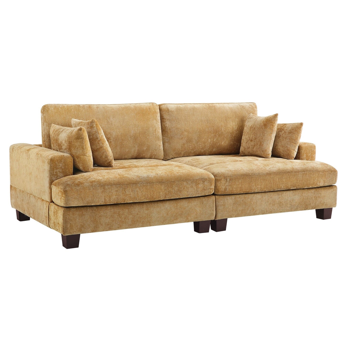 Divano moderno imbottito a 3 posti da 87 pollici, design in ciniglia per soggiorno