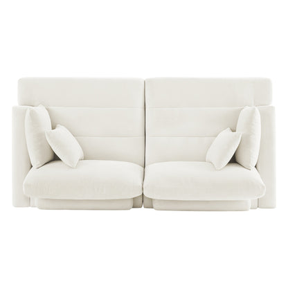 Divano moderno imbottito a 3 posti da 87 pollici, design in ciniglia per soggiorno