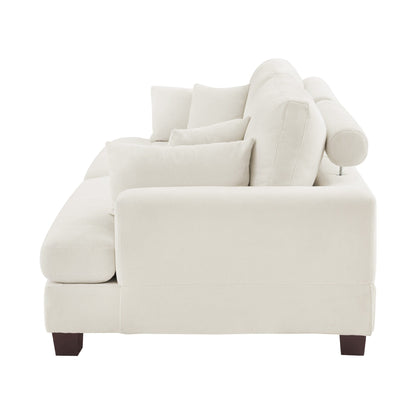 Divano moderno imbottito a 3 posti da 87 pollici, design in ciniglia per soggiorno