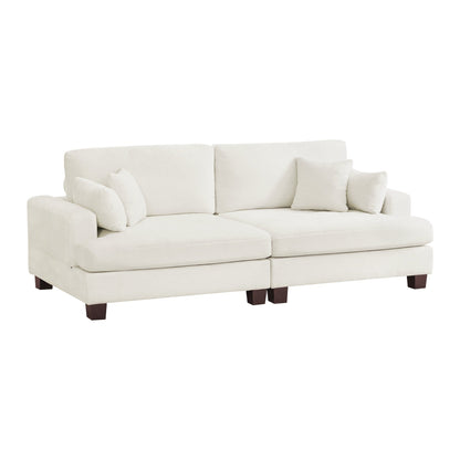 Divano moderno imbottito a 3 posti da 87 pollici, design in ciniglia per soggiorno