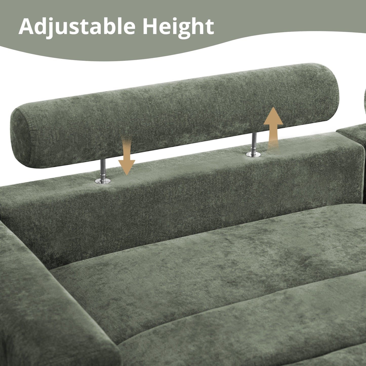 Divano moderno imbottito a 3 posti da 87 pollici, design in ciniglia per soggiorno