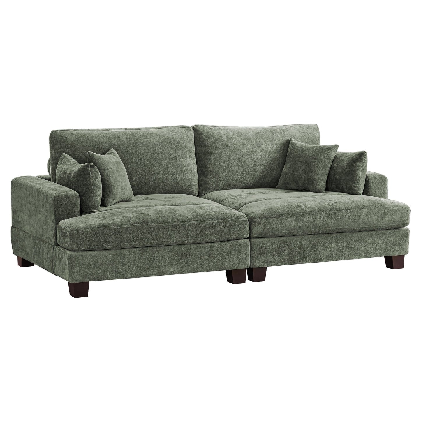 Divano moderno imbottito a 3 posti da 87 pollici, design in ciniglia per soggiorno