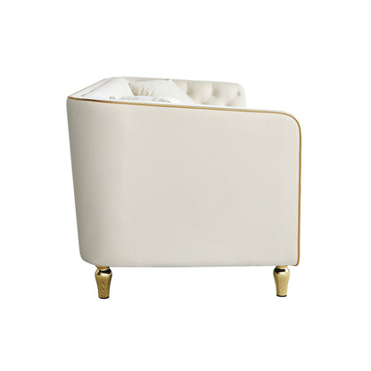 Divano moderno classico a 3 posti in velluto a coste 87.01 con struttura in legno di pino massello, include 2 cuscini decorativi