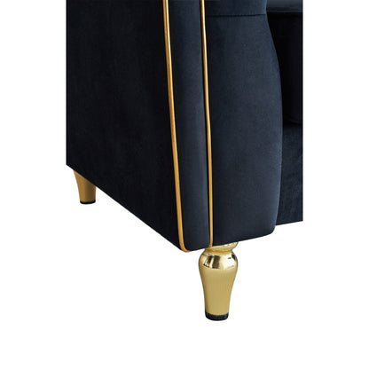 Divano moderno classico a 3 posti in velluto a coste 87.01 con struttura in legno di pino massello, include 2 cuscini decorativi