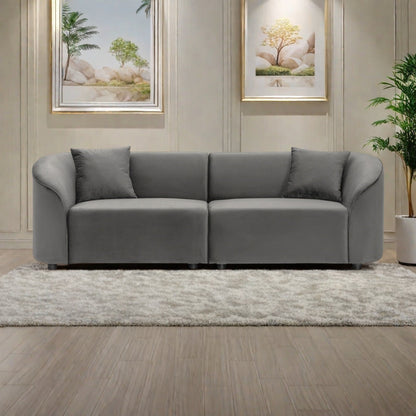 Divano a 3 posti in velluto 87.25 con supporto ergonomico e struttura solida - Pezzo di lusso di grande effetto