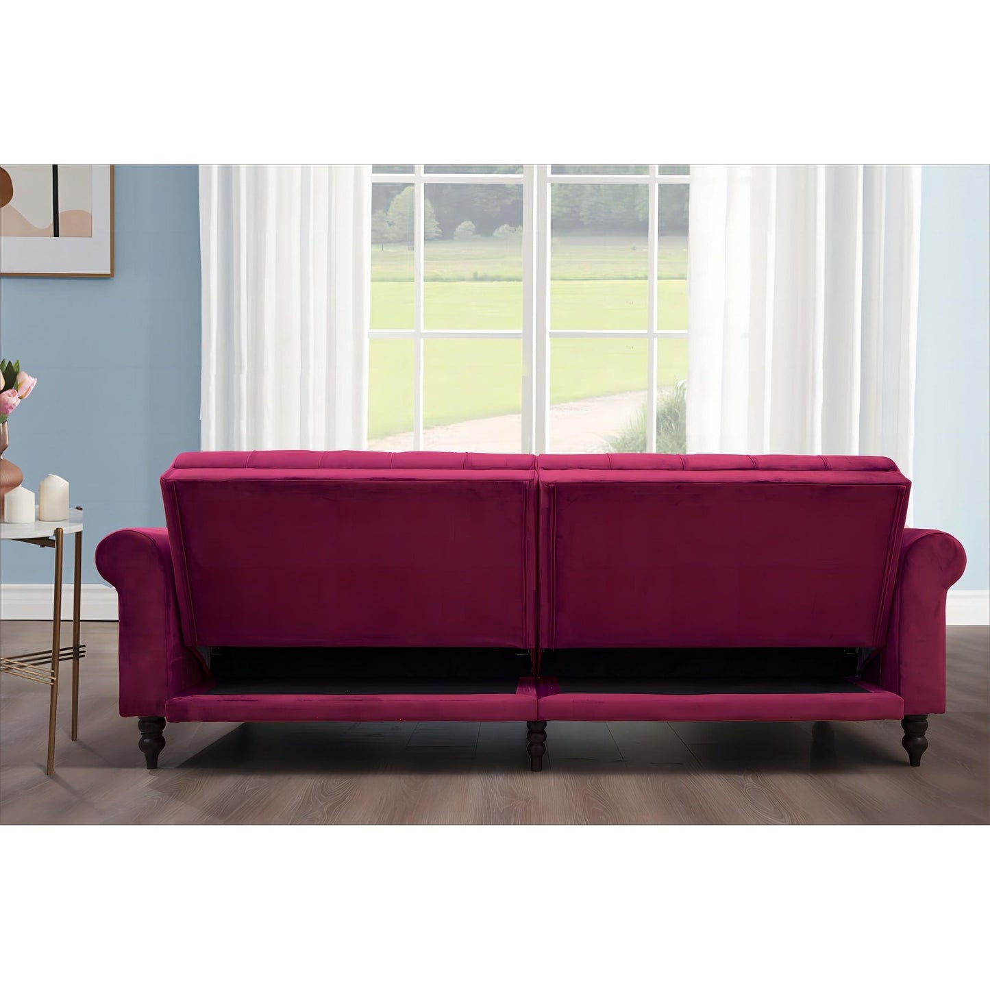 Divano letto futon convertibile in velluto da 87,8''