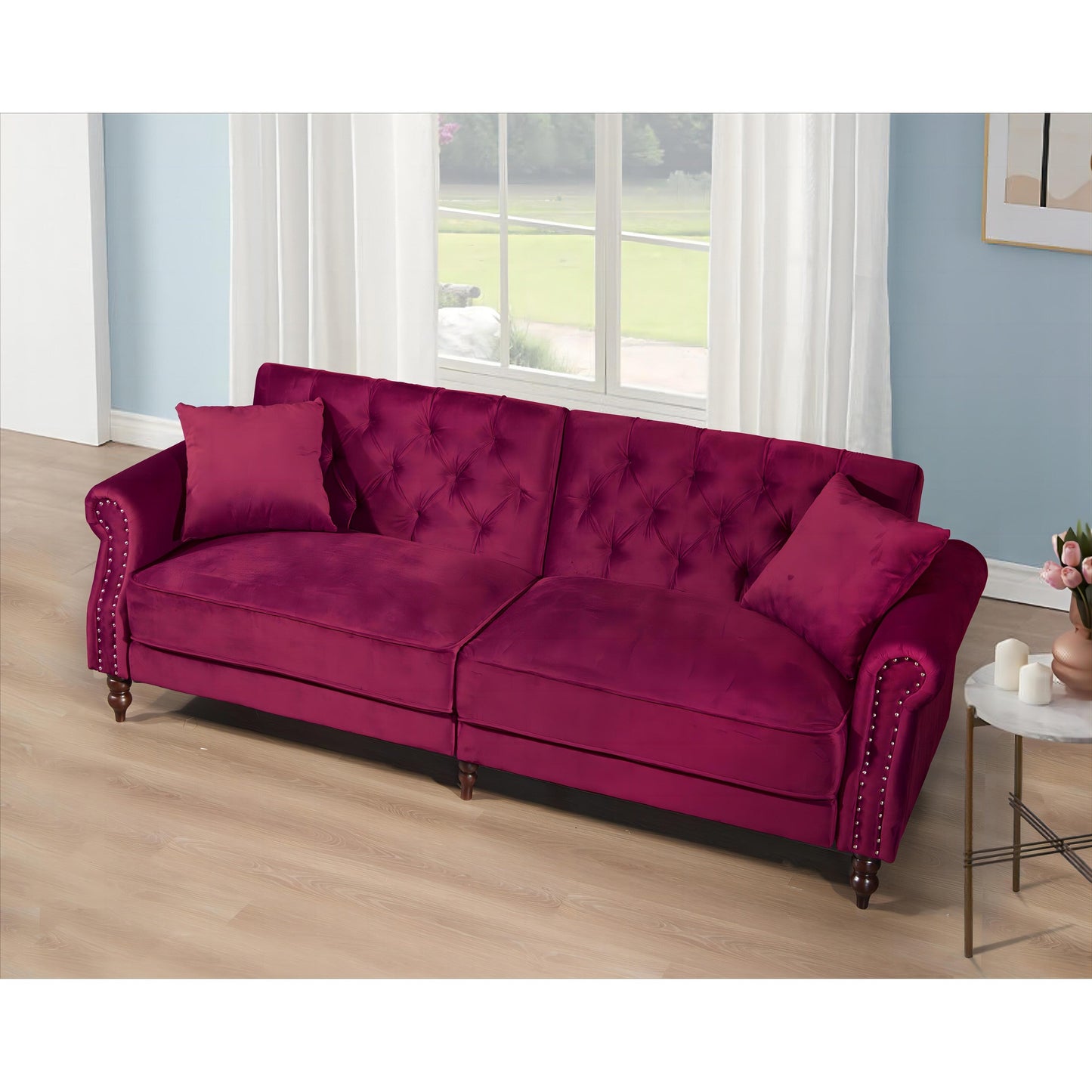 Divano letto futon convertibile in velluto da 87,8''