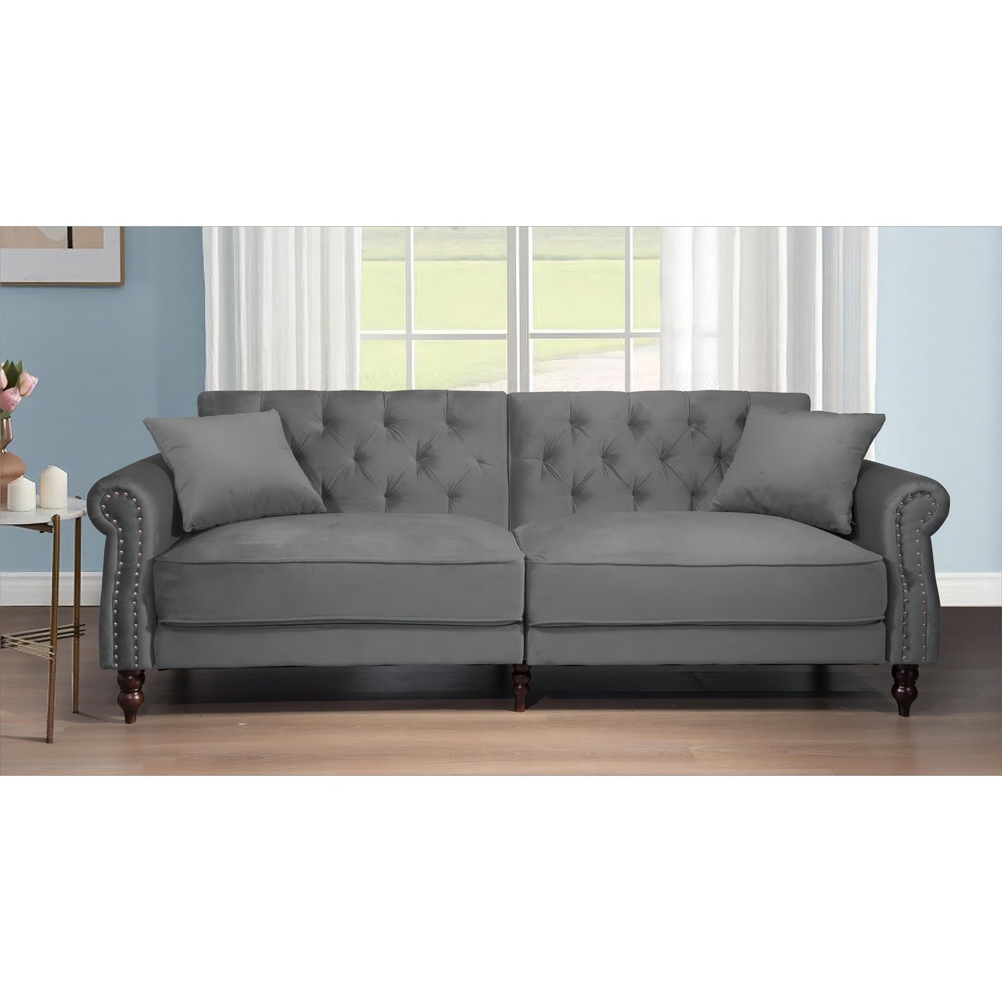 Divano letto futon convertibile in velluto da 87,8''