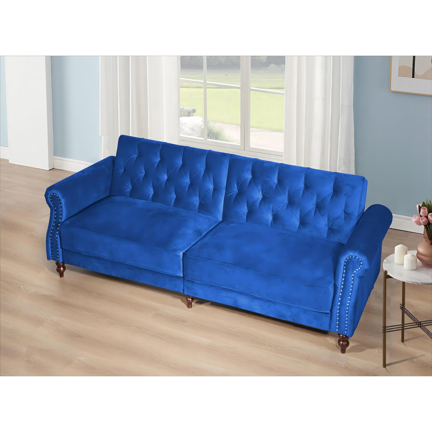 Divano letto futon convertibile in velluto da 87,8''