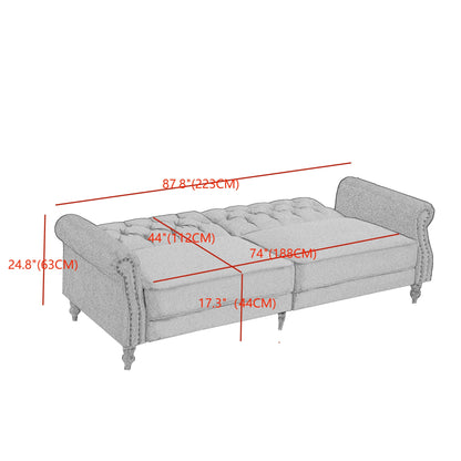 Divano letto futon convertibile in velluto da 87,8''