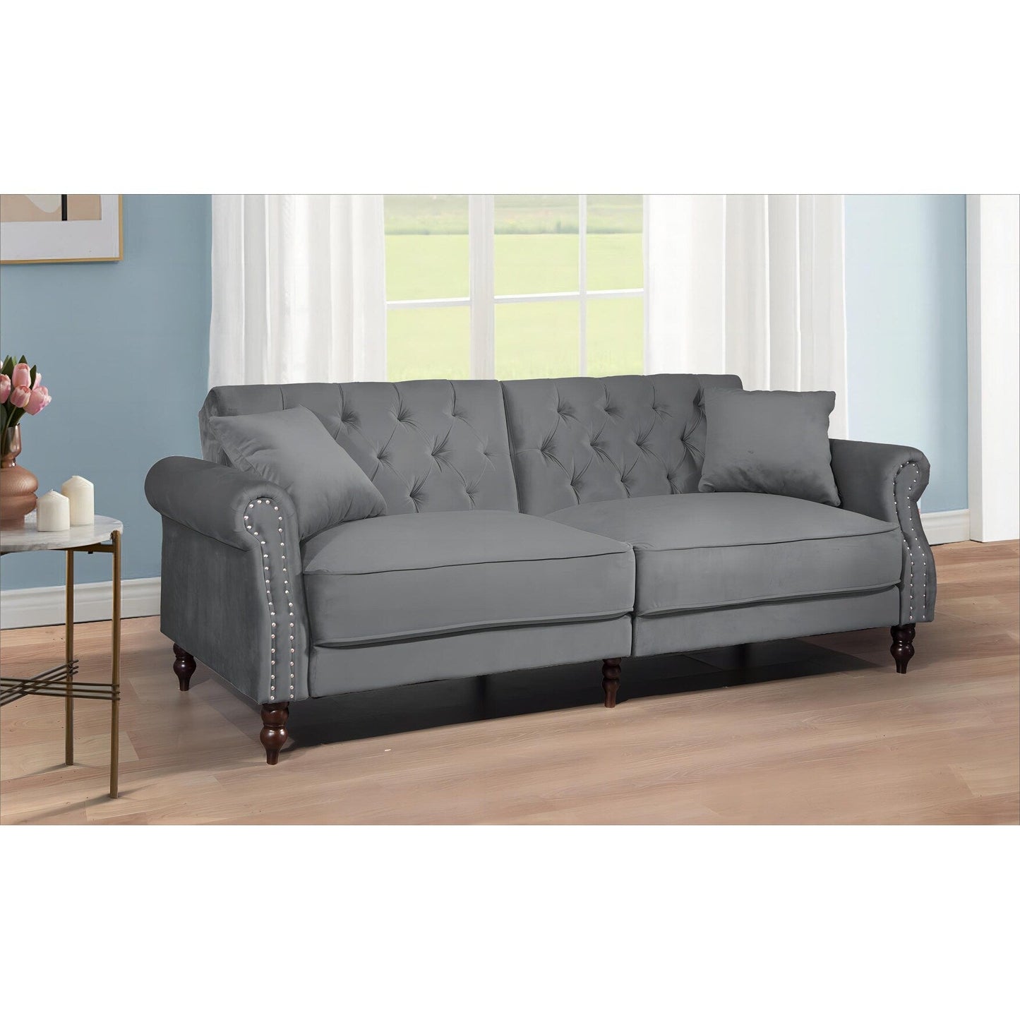 Divano letto futon convertibile in velluto da 87,8''