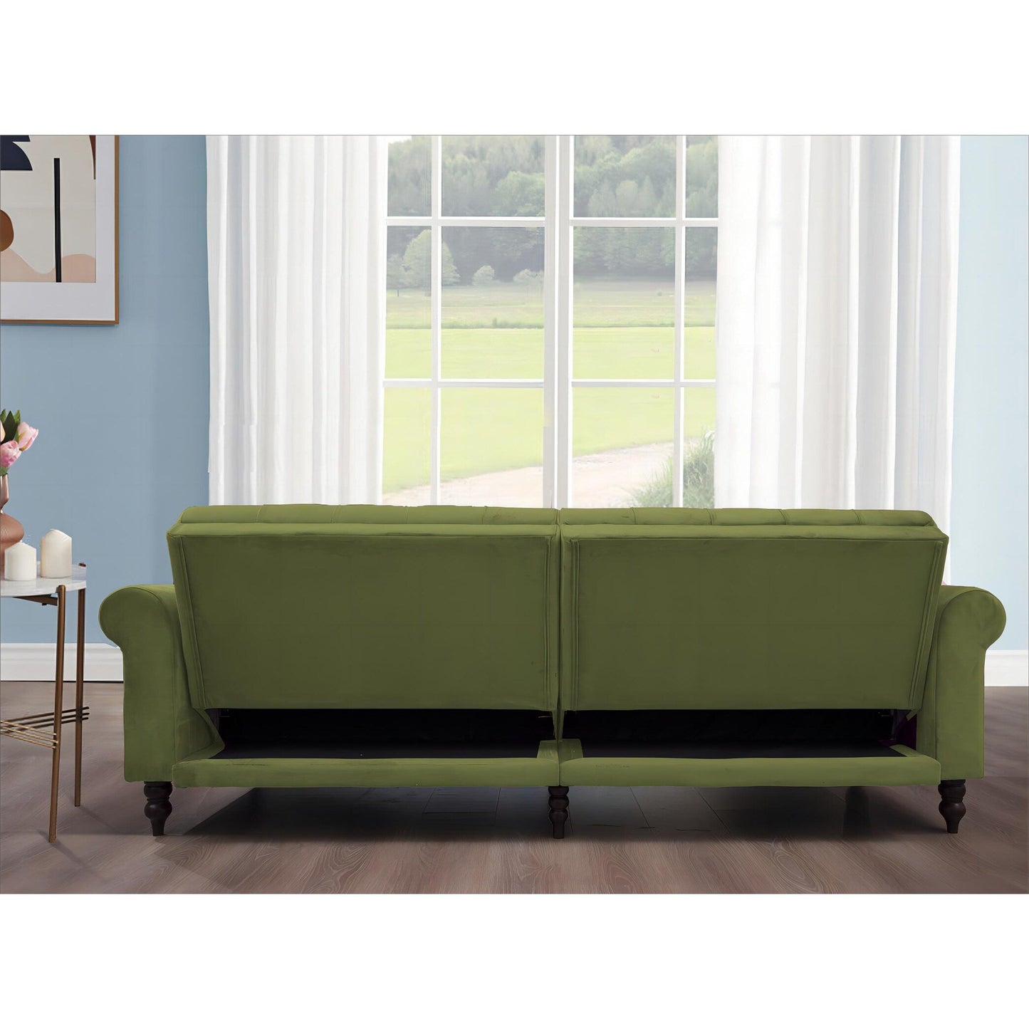 Divano letto futon convertibile in velluto da 87,8''