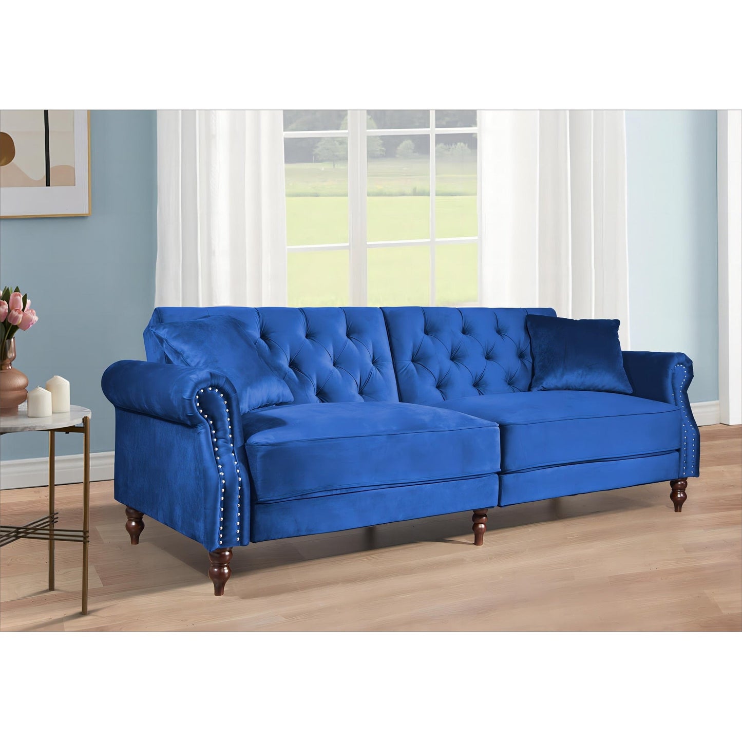 Divano letto futon convertibile in velluto da 87,8''