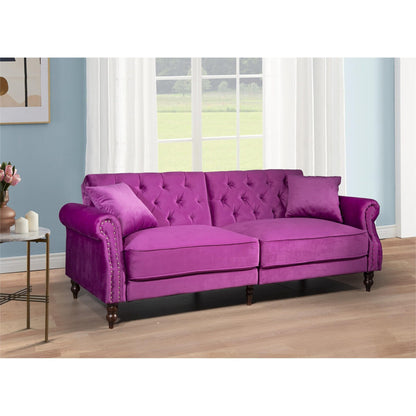 Divano letto futon convertibile in velluto da 87,8''