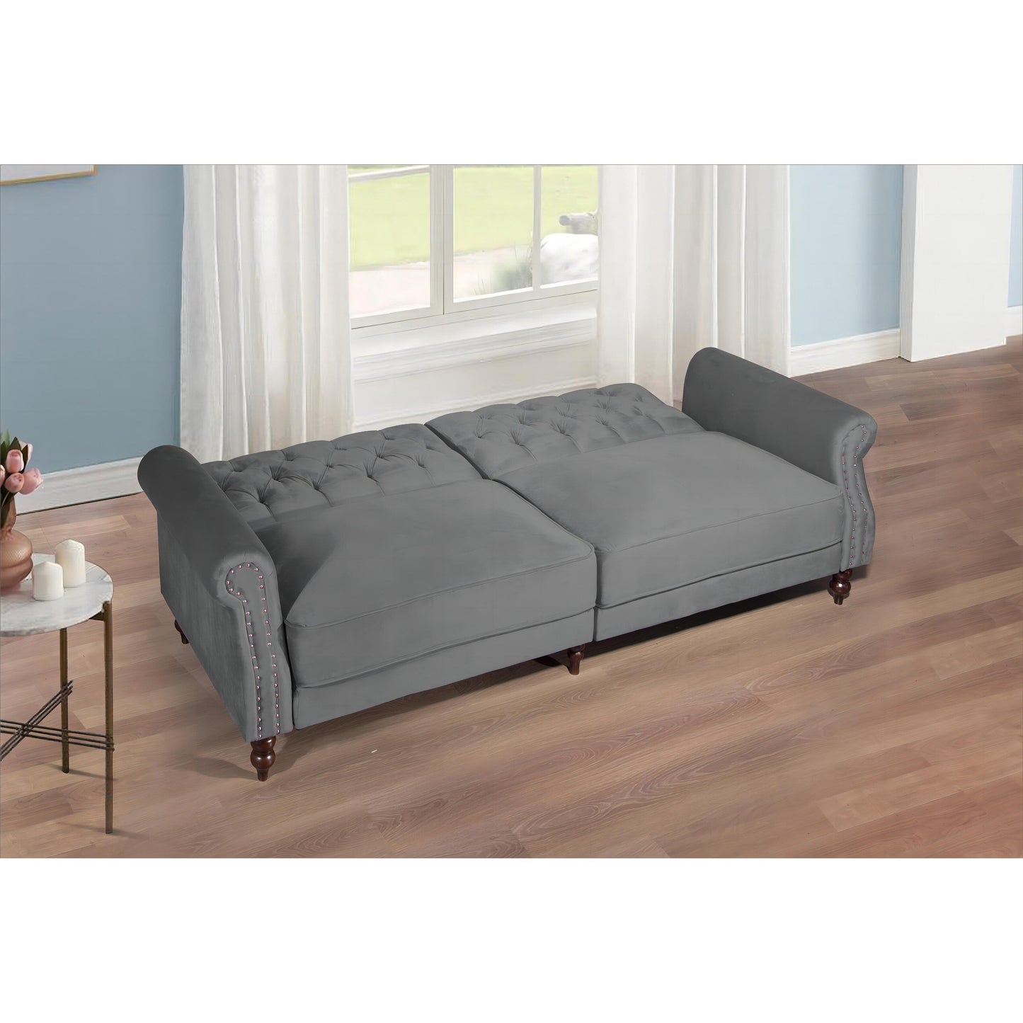 Divano letto futon convertibile in velluto da 87,8''