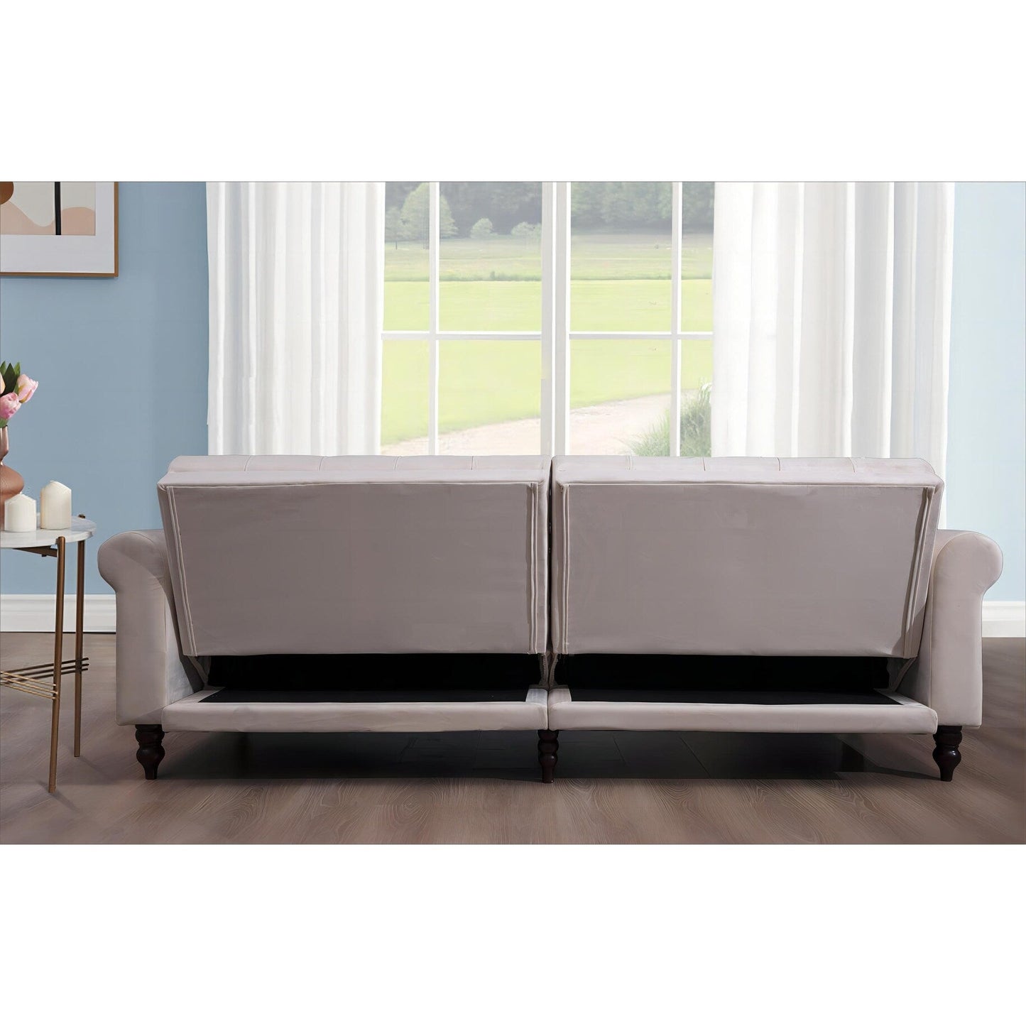 Divano letto futon convertibile in velluto da 87,8''