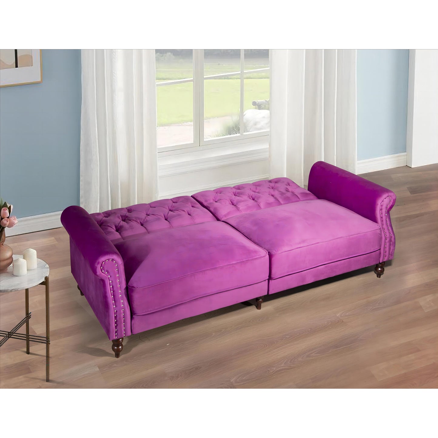 Divano letto futon convertibile in velluto da 87,8''