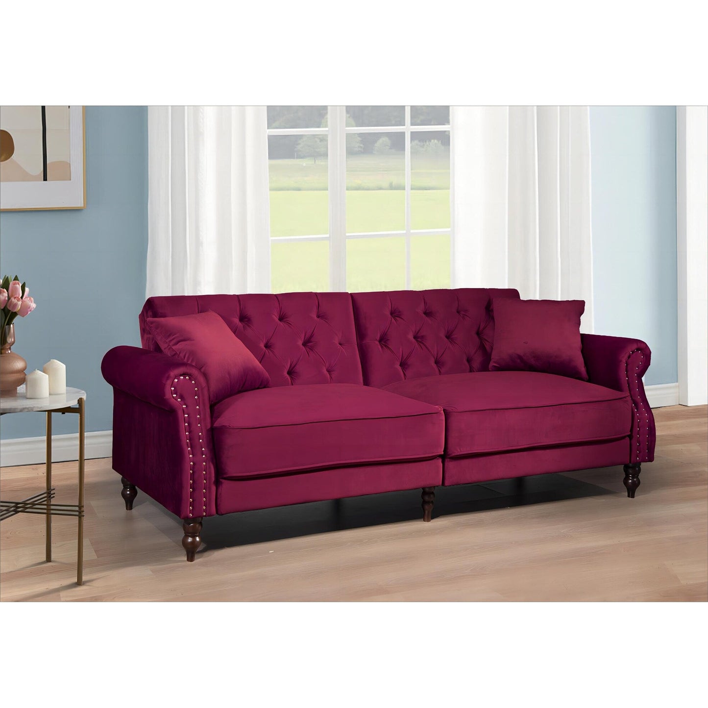 Divano letto futon convertibile in velluto da 87,8''