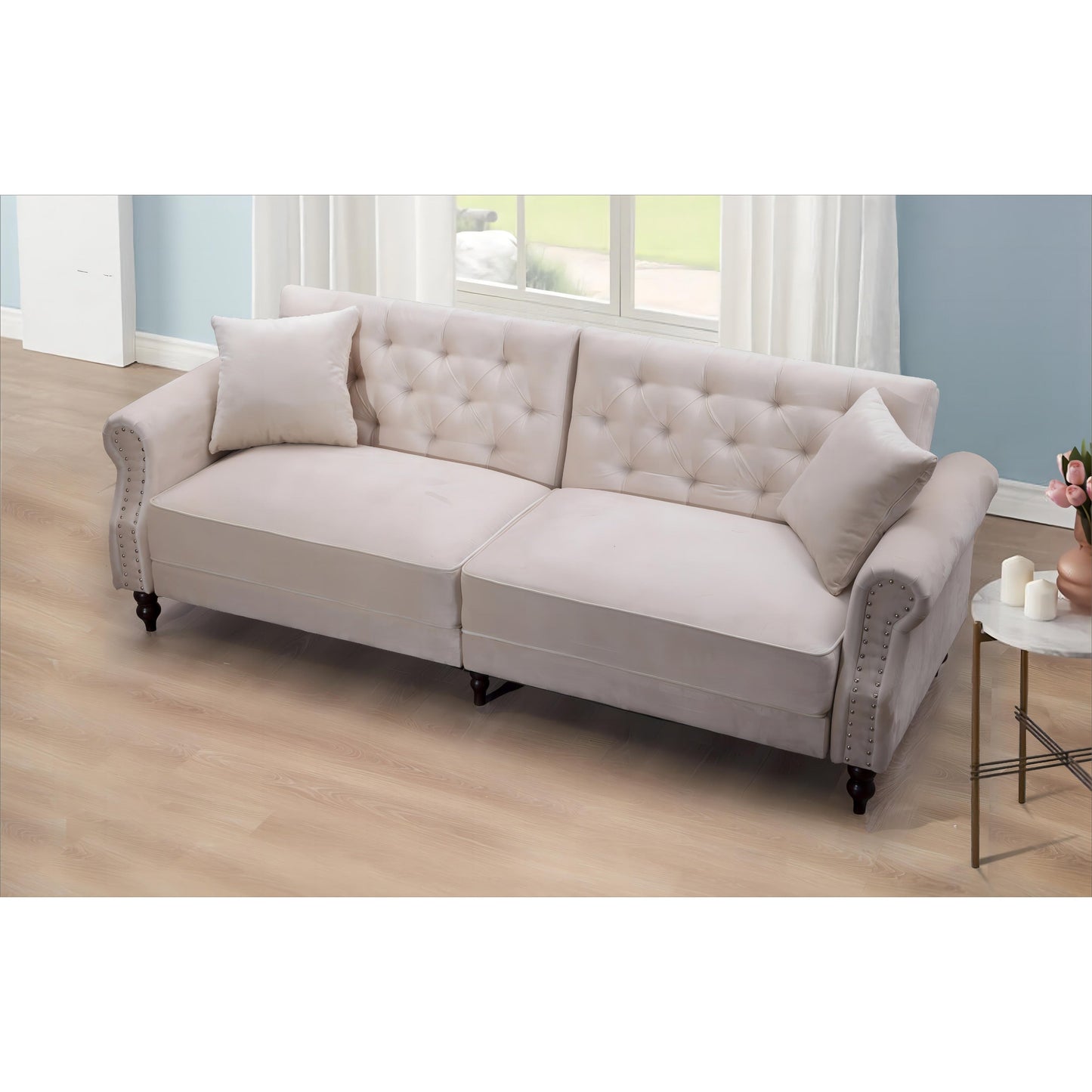 Divano letto futon convertibile in velluto da 87,8''