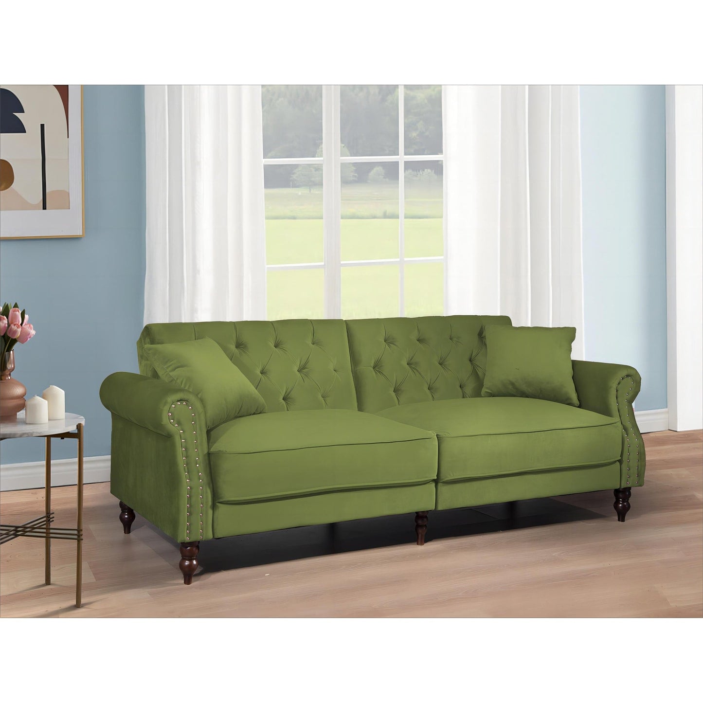 Divano letto futon convertibile in velluto da 87,8''