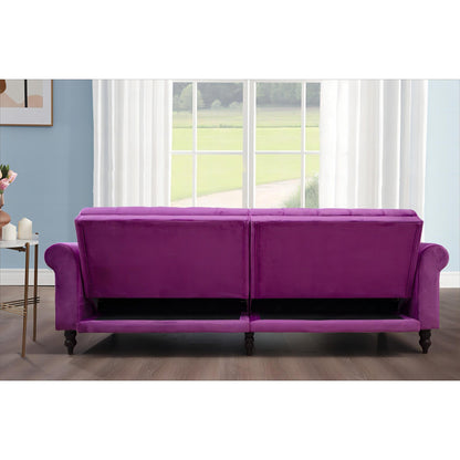 Divano letto futon convertibile in velluto da 87,8''