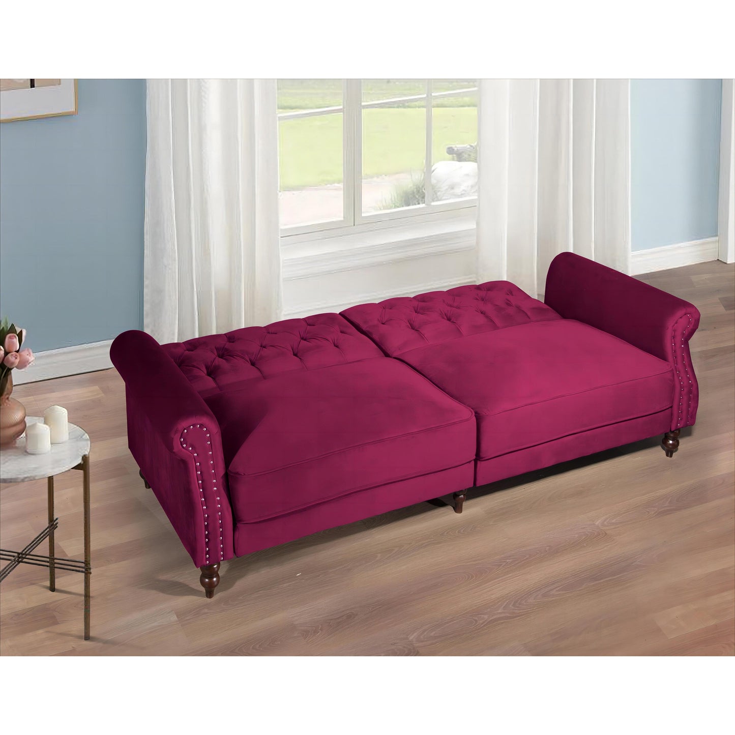 Divano letto futon convertibile in velluto da 87,8''