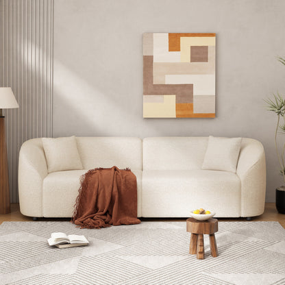 Divano contemporaneo curvo 87: seduta morbida, design aerodinamico e struttura resistente, ideale per spazi abitativi eleganti