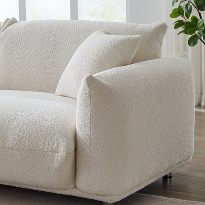 Divano moderno a 3 posti in lana d'agnello da 87'' con gambe in metallo