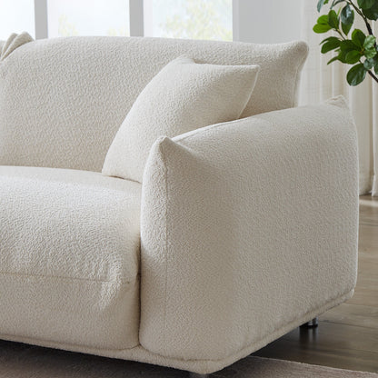 Divano a due posti oversize da 87'' con gambe in metallo, struttura in legno massello e 2 cuscini