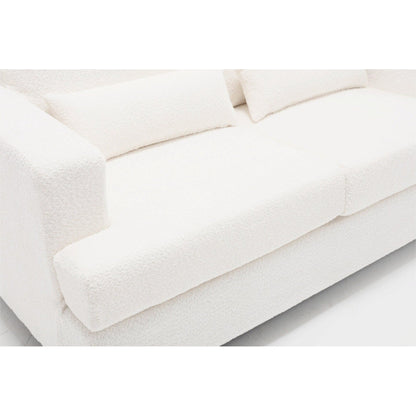 Divano a 3 posti in tessuto da 88,4'': cuscini dello schienale rimovibili, seduta profonda e robusta struttura in acciaio e legno massello