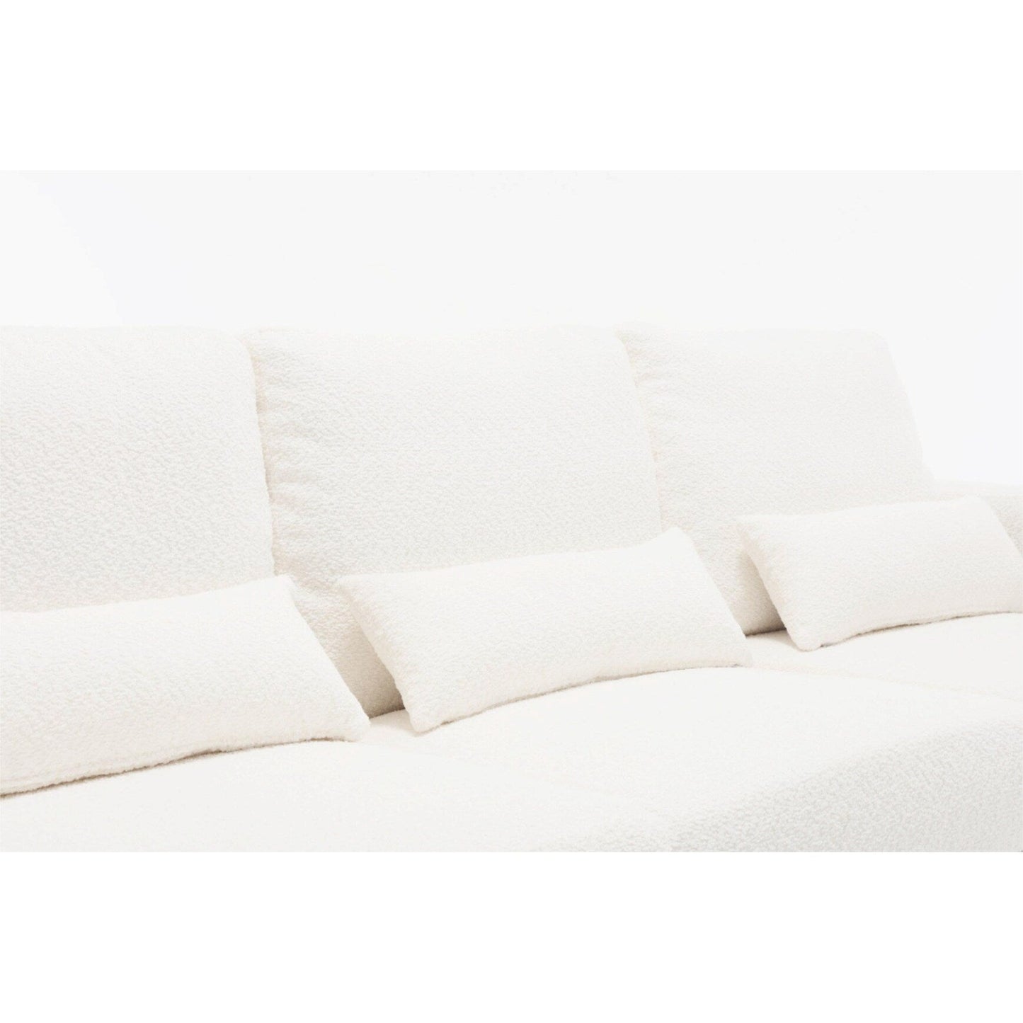 Divano a 3 posti in tessuto da 88,4'': cuscini dello schienale rimovibili, seduta profonda e robusta struttura in acciaio e legno massello