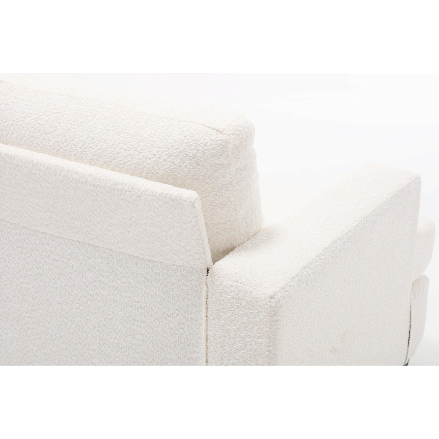 Divano a 3 posti in tessuto da 88,4'': cuscini dello schienale rimovibili, seduta profonda e robusta struttura in acciaio e legno massello