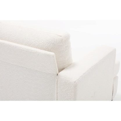 Divano a 3 posti in tessuto da 88,4'': cuscini dello schienale rimovibili, seduta profonda e robusta struttura in acciaio e legno massello