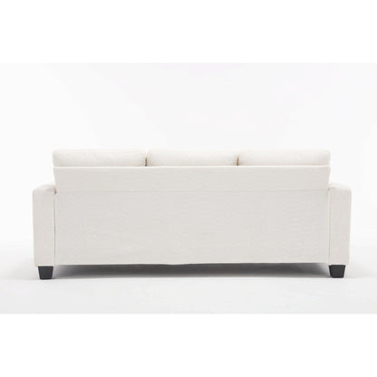 Divano a 3 posti in tessuto da 88,4'': cuscini dello schienale rimovibili, seduta profonda e robusta struttura in acciaio e legno massello