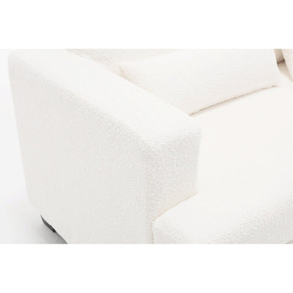 Divano a 3 posti in tessuto da 88,4'': cuscini dello schienale rimovibili, seduta profonda e robusta struttura in acciaio e legno massello