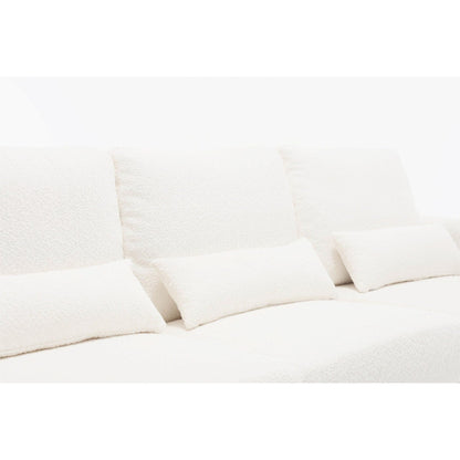 Divano moderno a 3 posti in tessuto da 88,4'' con cuscini dello schienale rimovibili e struttura in legno massello