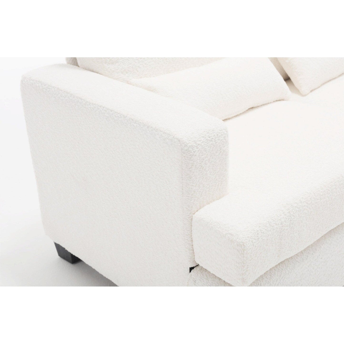 Divano moderno a 3 posti in tessuto da 88,4'' con cuscini dello schienale rimovibili e struttura in legno massello