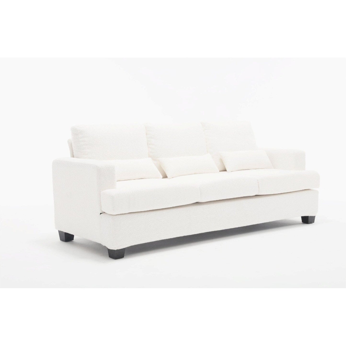 Divano moderno a 3 posti in tessuto da 88,4'' con cuscini dello schienale rimovibili e struttura in legno massello