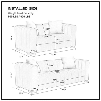 Divano 88 in velluto a 3 posti con corrimano rotondi e gambe in metallo dorato