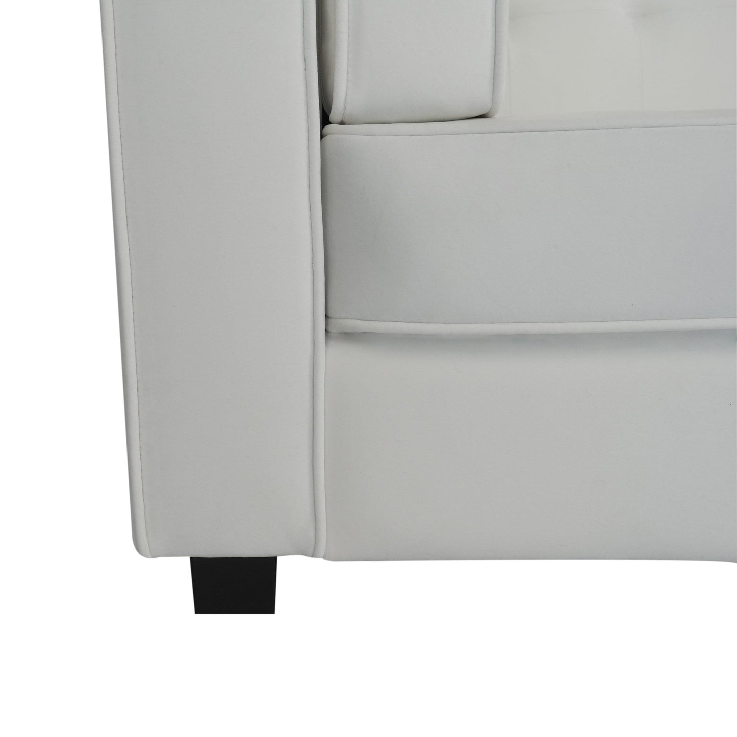 Divano a 3 posti in velluto con bottoni, gambe in legno e struttura in legno massello essiccato in forno, per soggiorno, 89,75 €