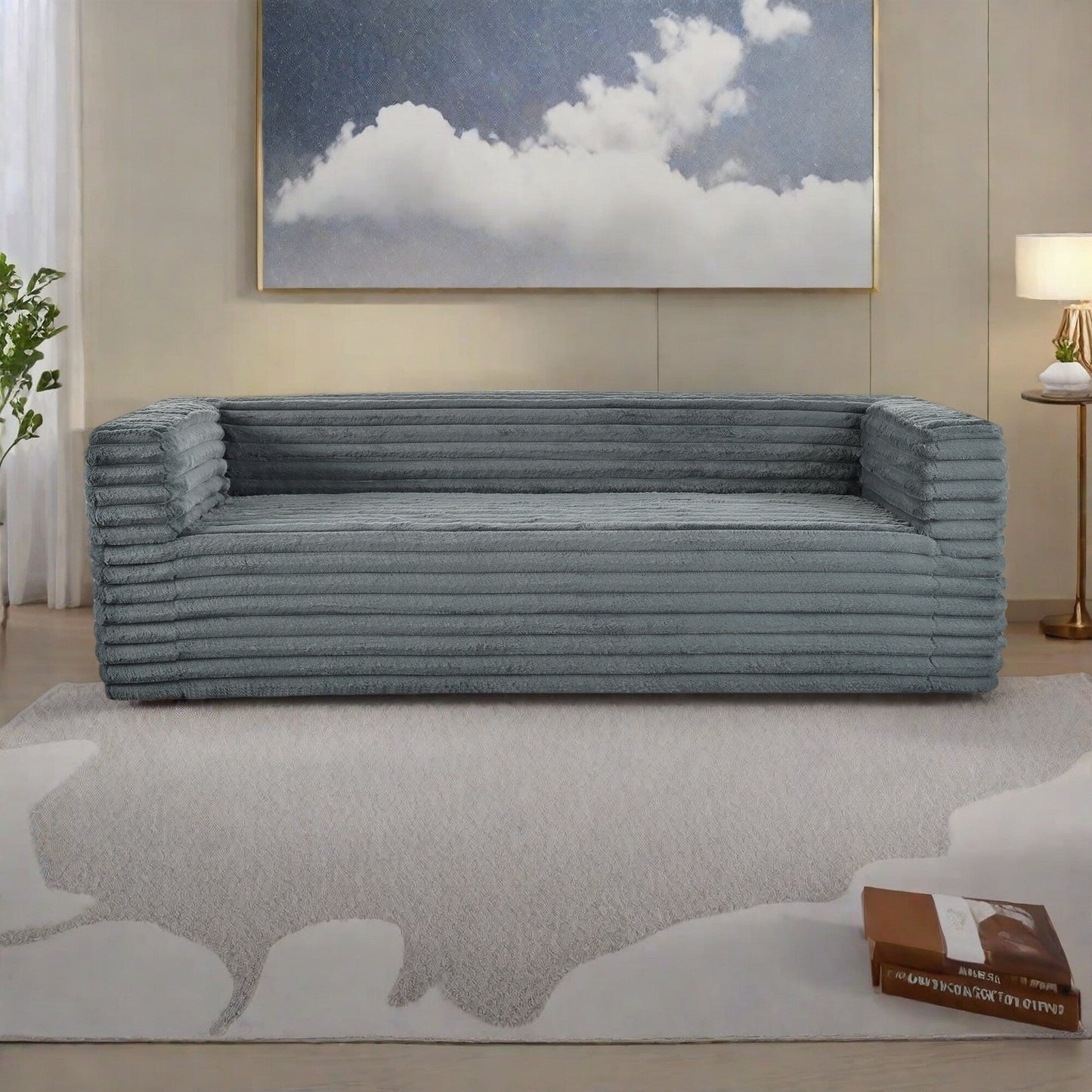 Divano in tessuto 89 a 3 posti per soggiorni e piccoli spazi - Divano moderno ultra morbido