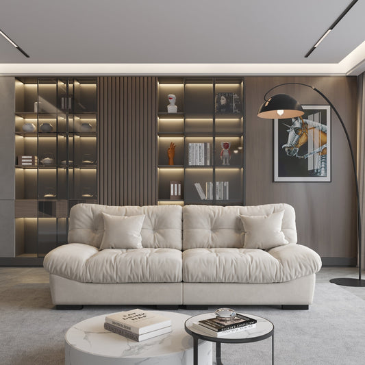 89 divani componibili Fluffy Cloud, divani moderni e minimalisti con due cuscini