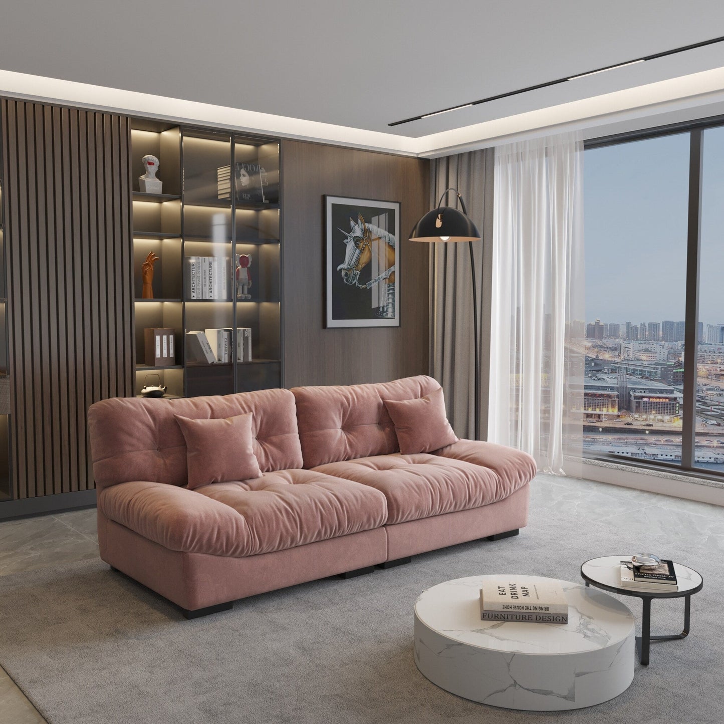 89 divani componibili Fluffy Cloud, divani moderni e minimalisti con due cuscini