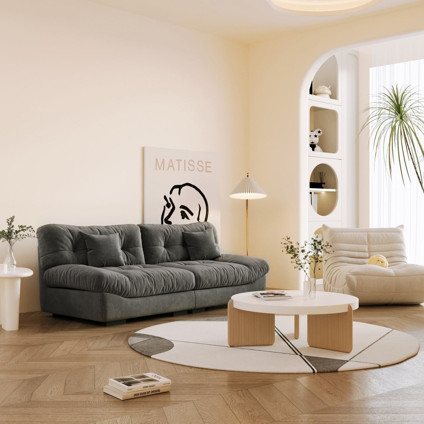 89 Divano trapuntato a forma di nuvola