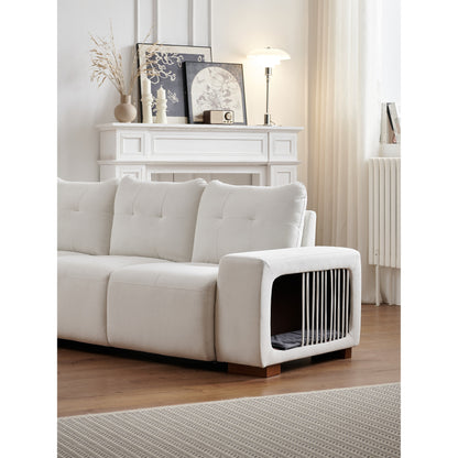 Divano a 3 posti rivestito in velluto 89 con nido per gatti, tessuto impermeabile e antigraffio