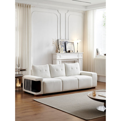 Divano a 3 posti rivestito in velluto 89 con nido per gatti, tessuto impermeabile e antigraffio