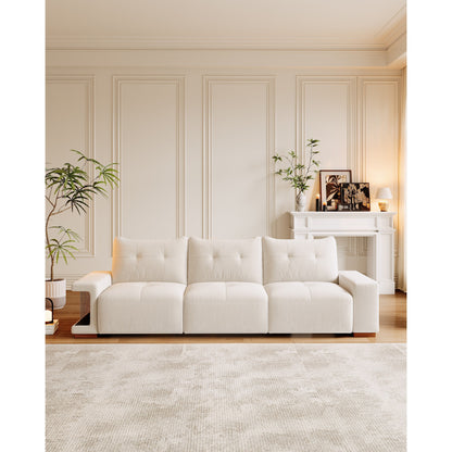 Divano a 3 posti rivestito in velluto 89 con nido per gatti, tessuto impermeabile e antigraffio