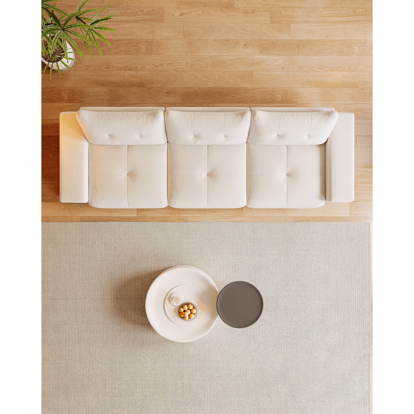 Divano a 3 posti rivestito in velluto 89 con nido per gatti, tessuto impermeabile e antigraffio